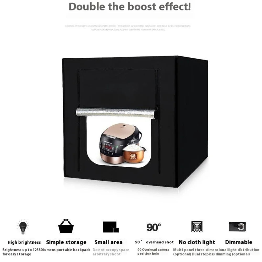 120cm Photo Studio Light Box Kit with Photography Tent LED Light and Background Board - EU Plug - 3