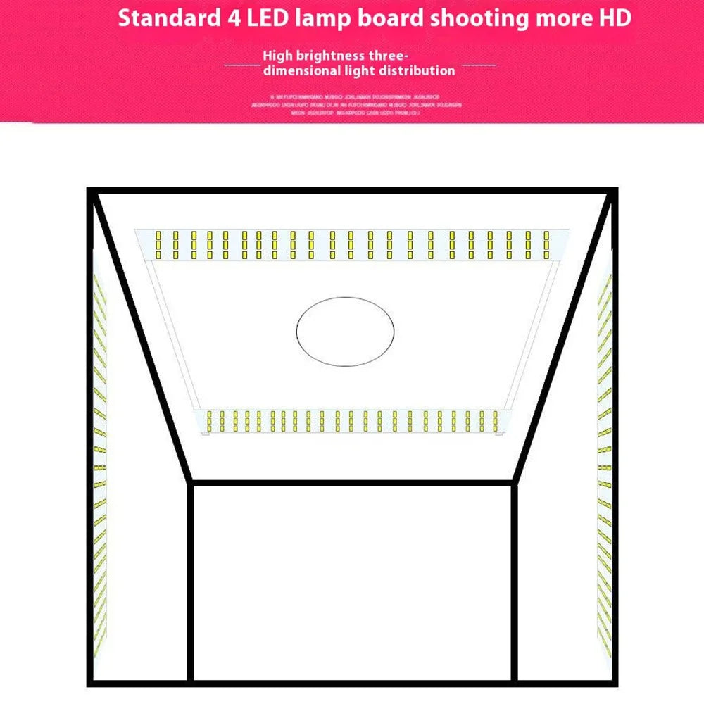 120cm Photo Studio Light Box Kit with Photography Tent LED Light and Background Board - EU Plug - 5