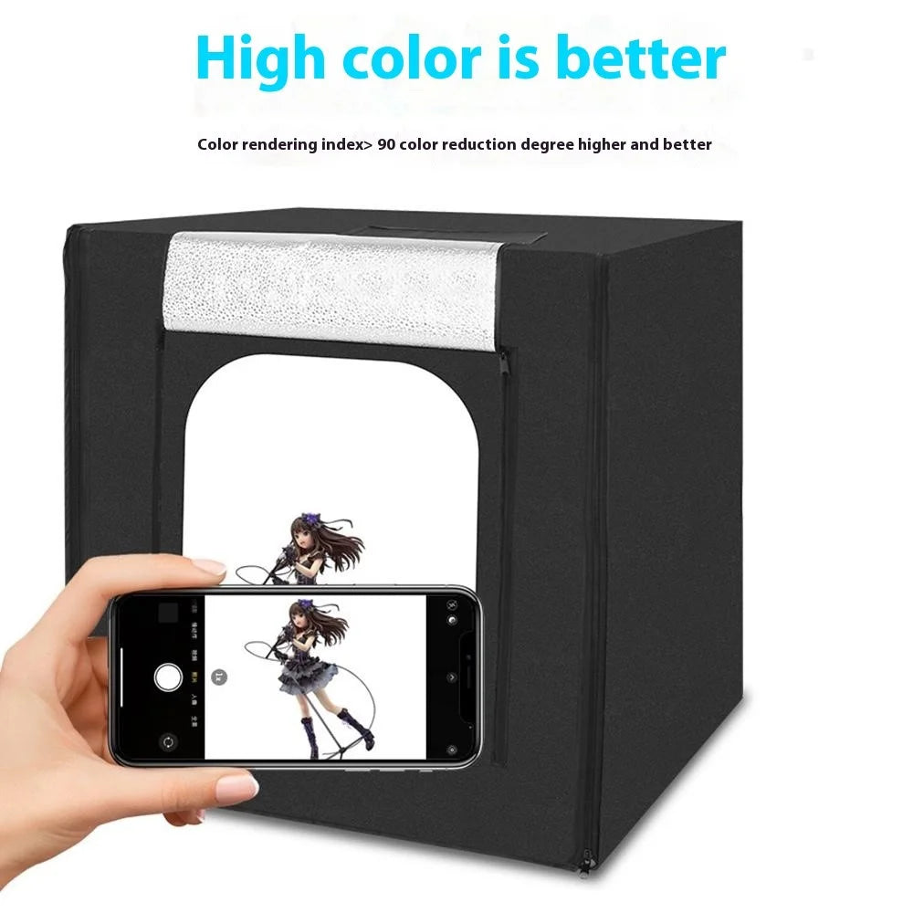 50cm Portable Photo Studio Box 3 LED Light Panels Dimmable Photography Lighting Kit - US Plug - 3