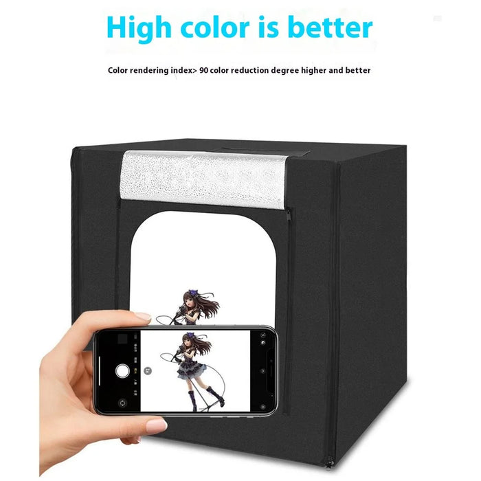 60cm Portable Photo Studio Box 3 LED Light Panels Dimmable Photography Lighting Kit - US Plug - 2