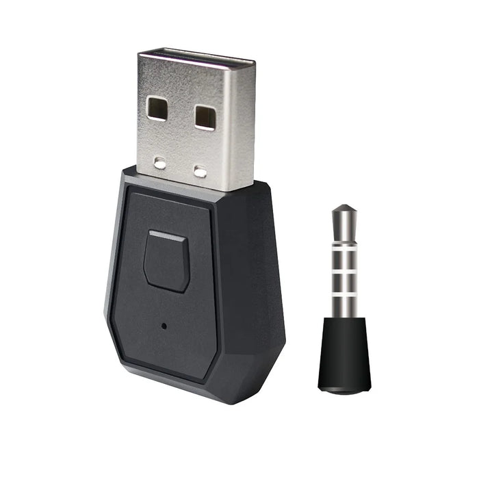 USB 2.0 Headphone Microphone Bluetooth-compatible 4.0 Dongle with 3.5mm Adapter for PS4 - 5