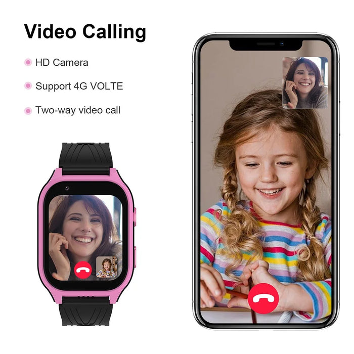 D8 1.83 Inch 4G GPS Tracker WiFi Location Kids Smart Watch Support Video Phone Calls - Blue - 5