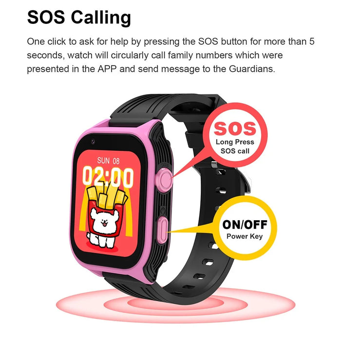 D8 1.83 Inch 4G GPS Tracker WiFi Location Kids Smart Watch Support Video Phone Calls - Blue - 6