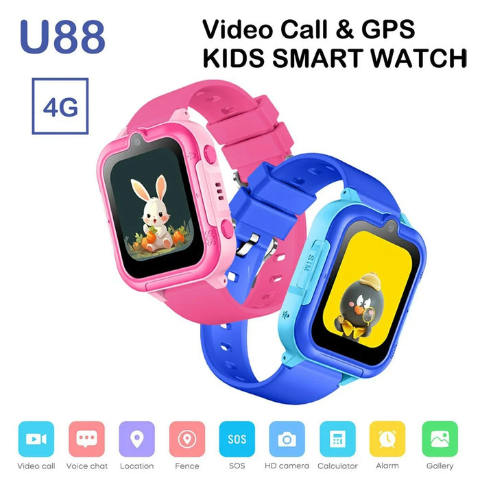 U88 1.5-inch 4G Call Children Smart Watch SOS GPS Positioning Camera Watch, European+Asian+African Version - Pink - 3