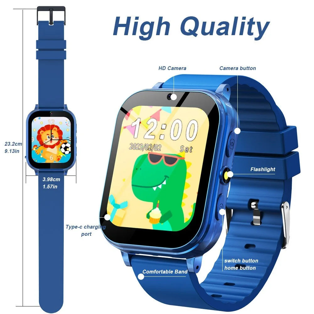 A18 1.83 Inch Kids Smart Watch Built In 22 Games Step Counter Habit Tracking Camera Watch - Pink - 3