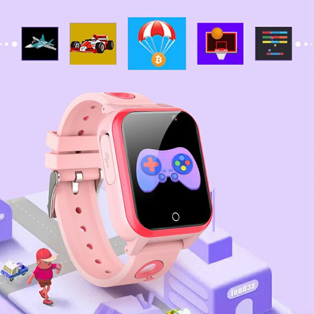 A9 1.54 Inch Touch Screen Kids Smart Watch Built In Games Habit Tracking Dual Camera Watch with Flashlight - Black - 4