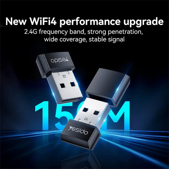 YESIDO WP10 WiFi4 Dongle 150Mbps High Speed USB Wireless Adapter with Built In Antenna - 6