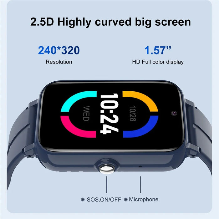 DH13S 1.57 Inch IPS Touch Screen Kids Smart Watch 4G Calling SOS GPS Tracking Wristwatch (Europe  /  Asian  /  Africa Version) - Black - 6