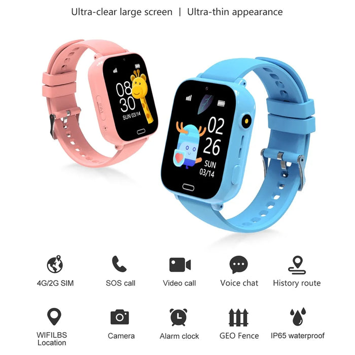 A10 1.83 Inch 4G Video Call Children Smart Watch Waterproof SOS Emergency GPS Tracker (Europe  /  Asian  /  Africa Version) - Blue - 5
