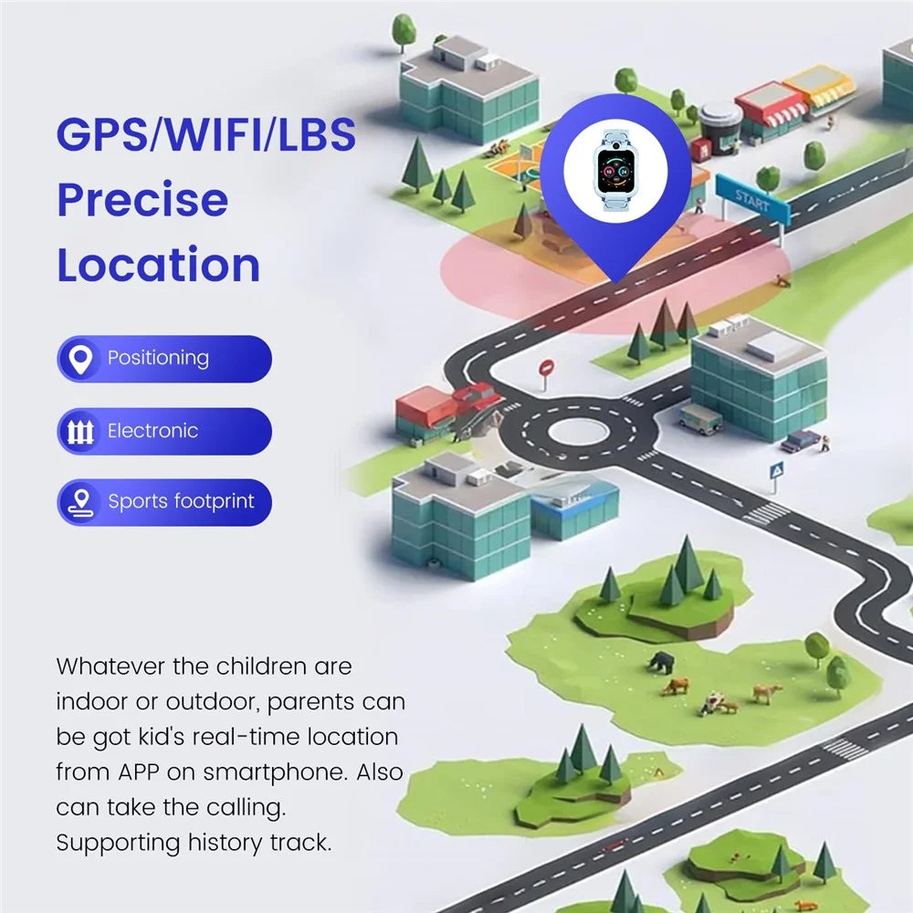 DH15S 1.83 Inch 4G Calling Kids Smart Watch SOS GPS Tracker Built In LED Flashlight (Europe  /  Asian  /  Africa Version) - Blue - 7