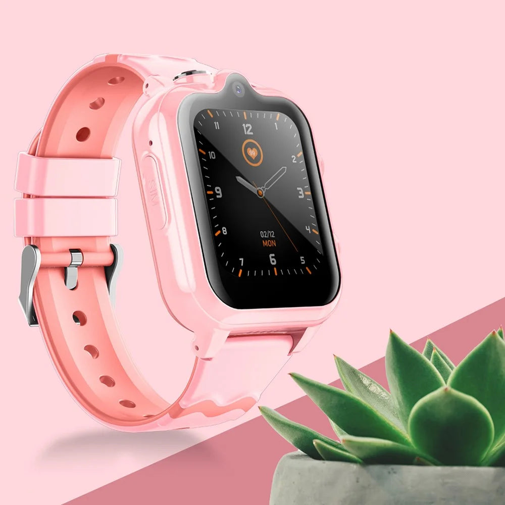 Android 8.1 Kids Smart Watch 1GB + 8GB GPS Tracking 2MP Camera Sports Watch Support Whatsapp - Pink - 2