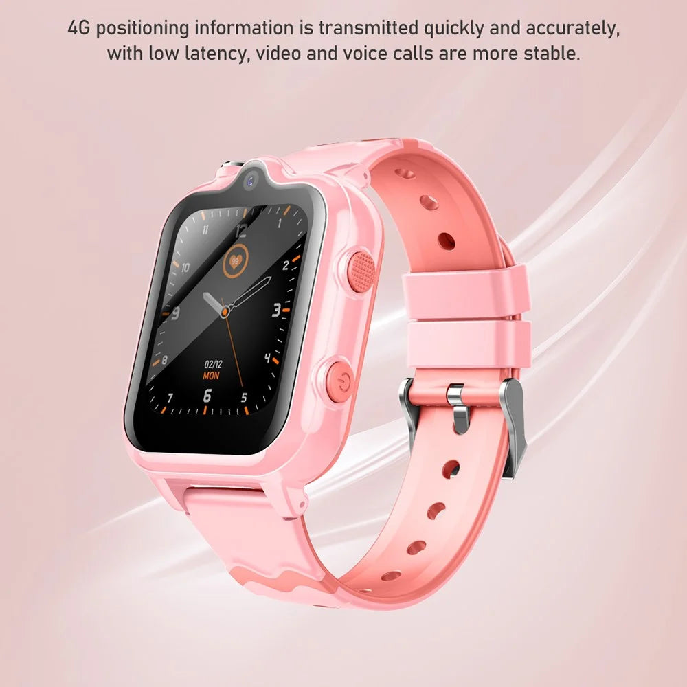 Android 8.1 Kids Smart Watch 1GB + 8GB GPS Tracking 2MP Camera Sports Watch Support Whatsapp - Pink - 3