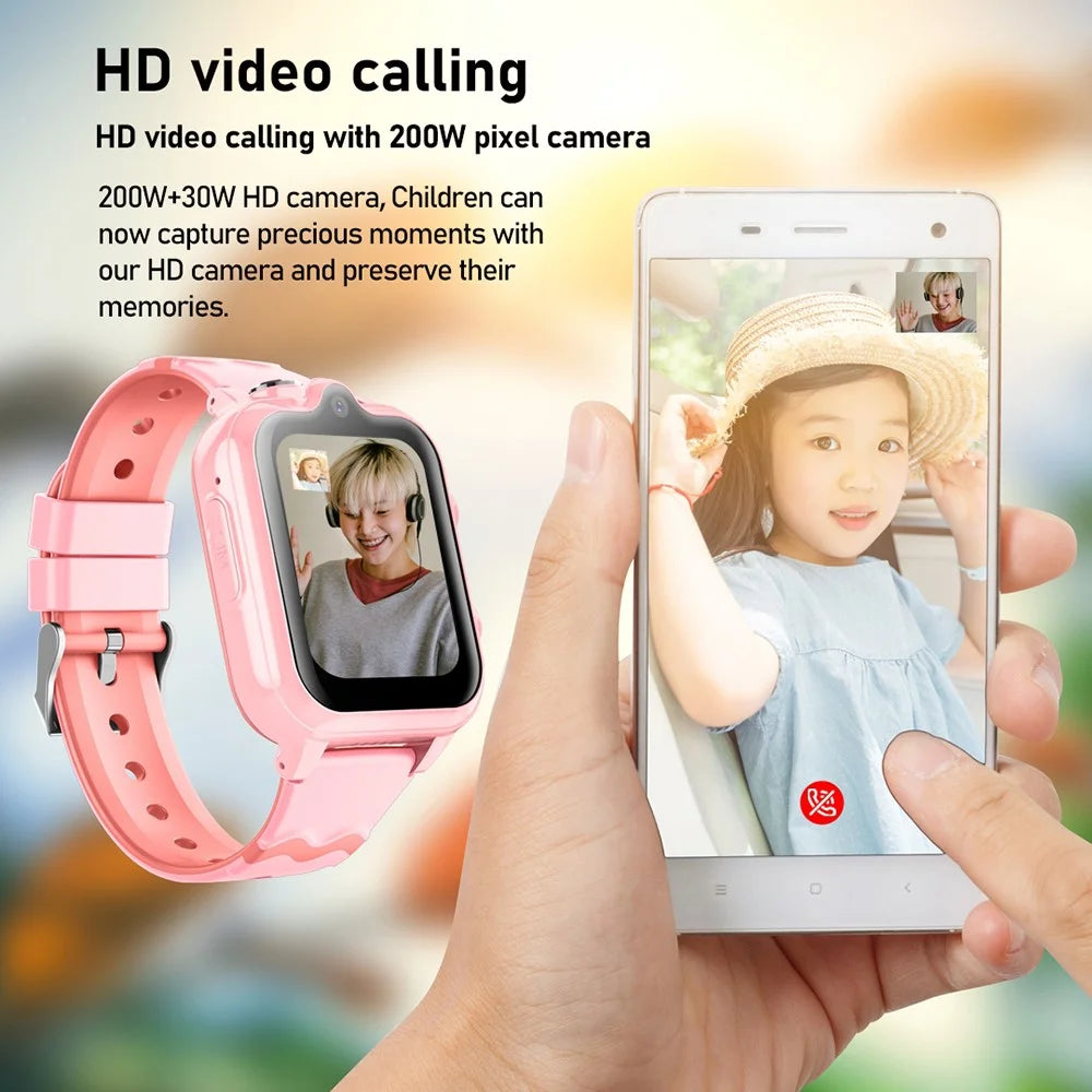 Android 8.1 Kids Smart Watch 1GB + 8GB GPS Tracking 2MP Camera Sports Watch Support Whatsapp - Pink - 4