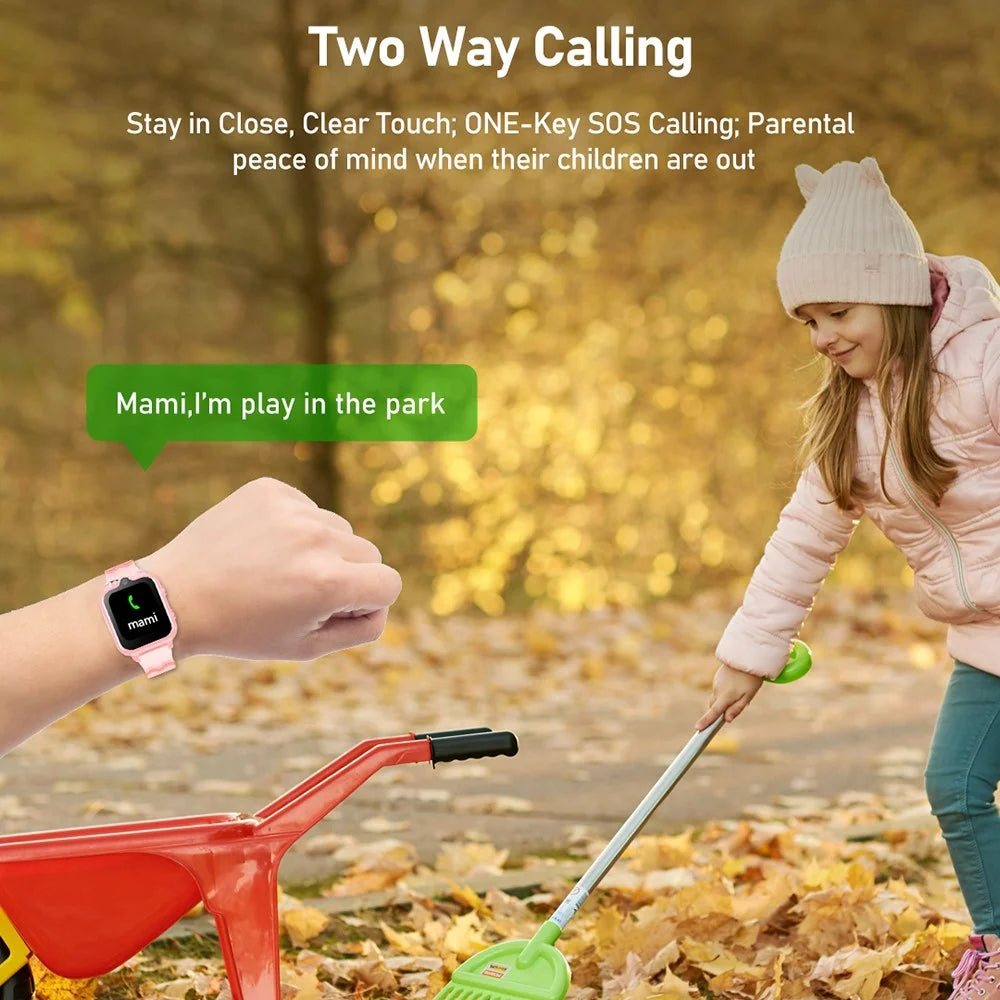 Android 8.1 Kids Smart Watch 1GB + 8GB GPS Tracking 2MP Camera Sports Watch Support Whatsapp - Pink - 5