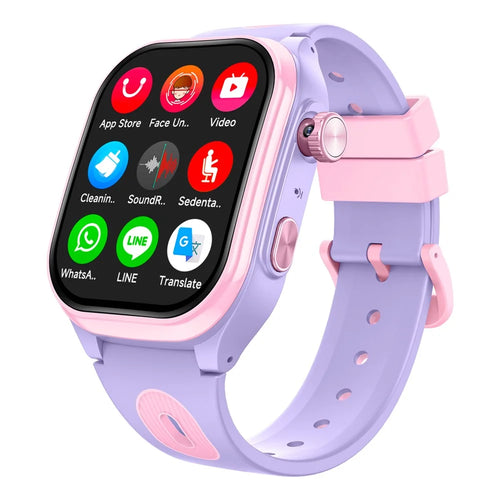 D18 2.0 Inch 4G Kids Smart Watch SOS Call Hidden Retractable Camera (Europe  /  Asia  /  Africa Version) - Purple - 1