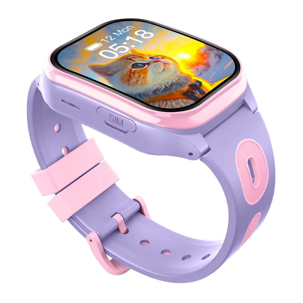 D18 2.0 Inch 4G Kids Smart Watch SOS Call Hidden Retractable Camera (Europe  /  Asia  /  Africa Version) - Purple - 3