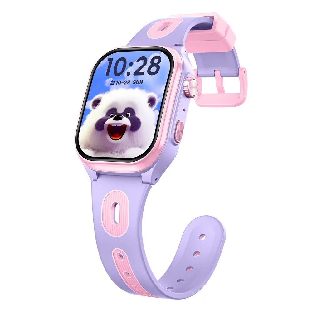 D18 2.0 Inch 4G Kids Smart Watch SOS Call Hidden Retractable Camera (Europe  /  Asia  /  Africa Version) - Purple - 4
