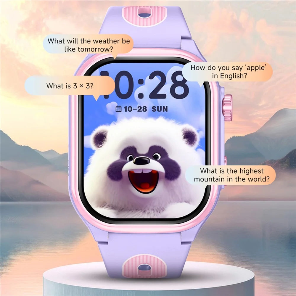 D18 2.0 Inch 4G Kids Smart Watch SOS Call Hidden Retractable Camera (Europe  /  Asia  /  Africa Version) - Purple - 7