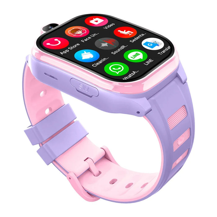 D19 2.0 Inch 4G Kids Smart Watch SOS Call 2GB RAM 16GB ROM GPS Tracker (Europe  /  Asia  /  Africa Version) - Purple - 4
