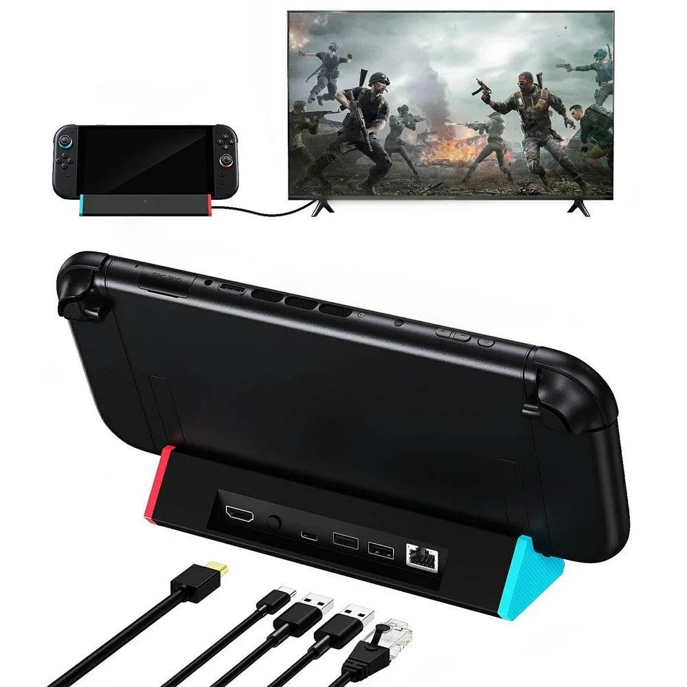 For Nintendo Switch 2 Docking Station 4K / 120Hz HD 2.1 Extension Hub with USB 3.0 and LAN Port - 1