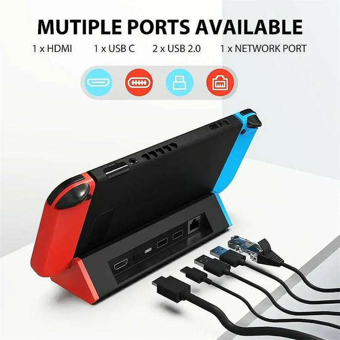 For Nintendo Switch 2 Docking Station 4K / 120Hz HD 2.1 Extension Hub with USB 3.0 and LAN Port - 3