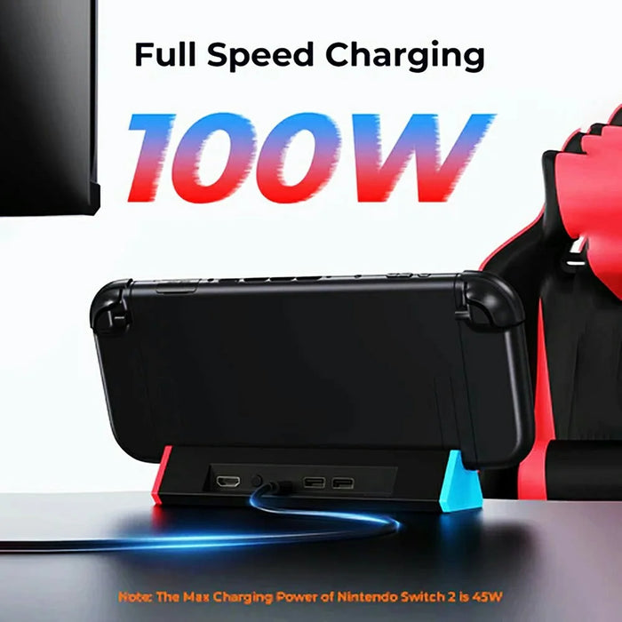 For Nintendo Switch 2 Docking Station 4K / 120Hz HD 2.1 Extension Hub with USB 3.0 and LAN Port - 4