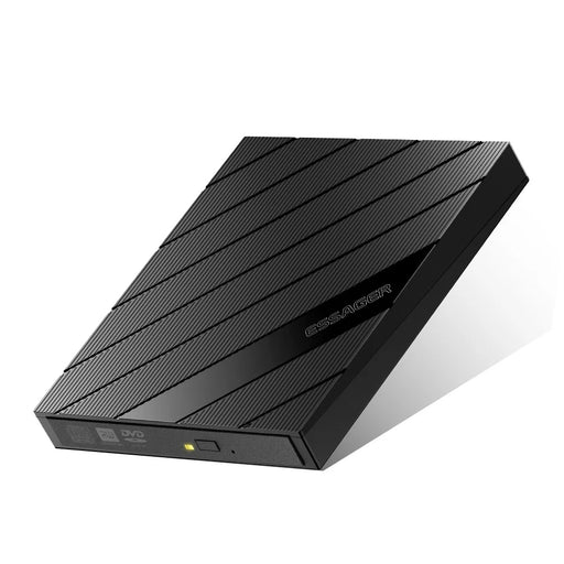 ESSAGER External DVD Drive 8X Read Write External Optical Drive High Performance Chip for Laptop PC - Black - 2