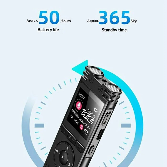 8828 Portable Noise Reduction Voice Recorder 6D Mic 360° Pickup Recording Pen with MP3 Function for Students Meetings - 4