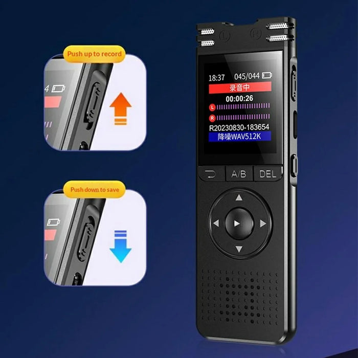 8828 Portable Noise Reduction Voice Recorder 6D Mic 360° Pickup Recording Pen with MP3 Function for Students Meetings - 5