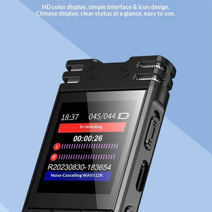 8828 Portable Noise Reduction Voice Recorder 6D Mic 360° Pickup Recording Pen with MP3 Function for Students Meetings - 6
