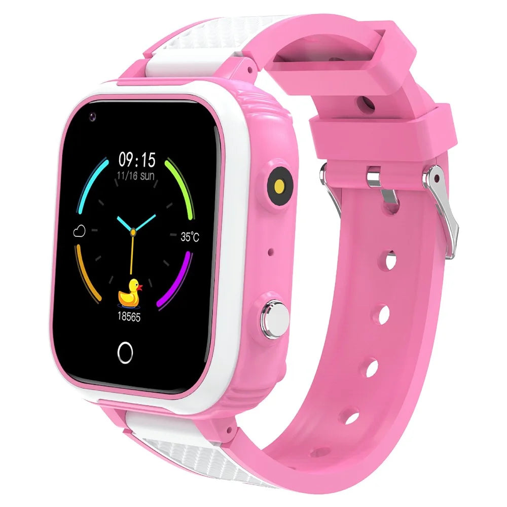 D9 For Kids 4G Video Call Android Smart Watch 1.83 Inch IPS Screen GPS Tracking SOS Children Wristwatch, 2+16GB - Pink - 1