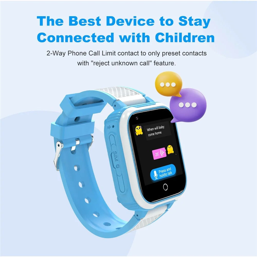 D9 For Kids 4G Video Call Android Smart Watch 1.83 Inch IPS Screen GPS Tracking SOS Children Wristwatch, 2+16GB - Pink - 3