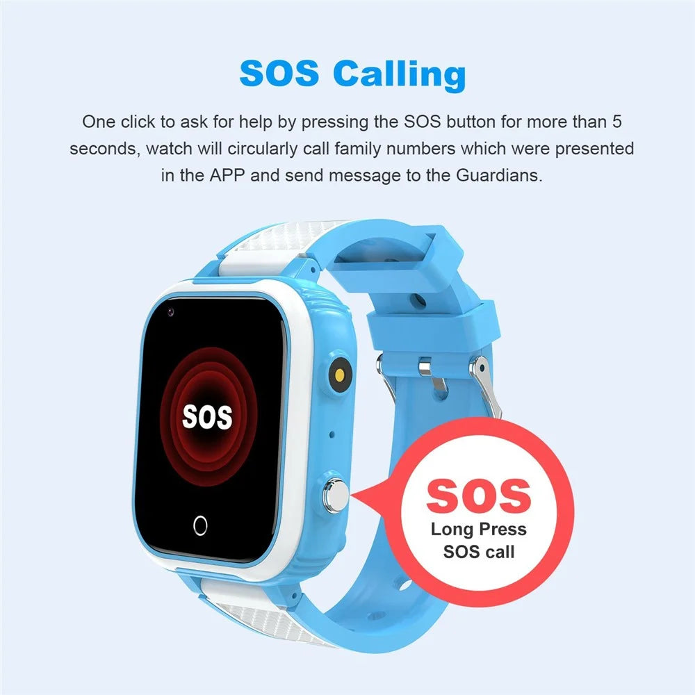 D9 For Kids 4G Video Call Android Smart Watch 1.83 Inch IPS Screen GPS Tracking SOS Children Wristwatch, 2+16GB - Pink - 6