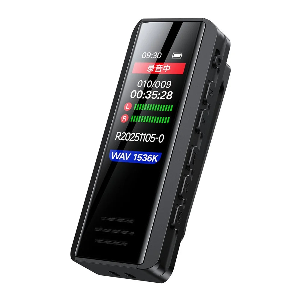B200 8GB Clip-on Voice Recorder Noise Reduction 1.47 inch Mini Lavalier Recorder - Black - 1
