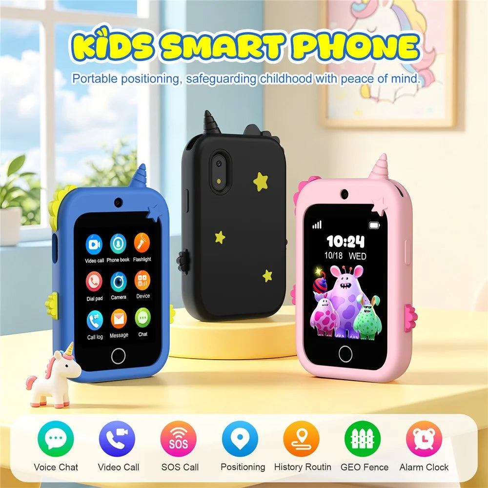 DH19 2.8 Inch Screen 4G Video Call Kids Smart Watch SOS WiFi + LBS Positioning IP65 Waterproof with Lanyard - Pink - 3