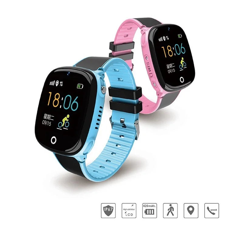 HW11 1.44 Inch Voice Chat Anti-Lost Positioning Waterpoof Multi-function Children Smart Phone Watch - Blue - 4
