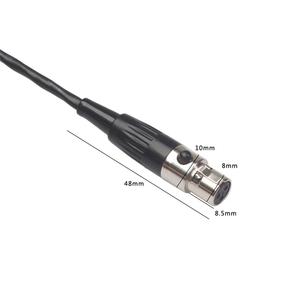 0.3m Mini XLR 3Pin Female to 3Pin Male Audio Adapter Cable Shielded Copper Microphone Connector Wire Cord - Black - 3