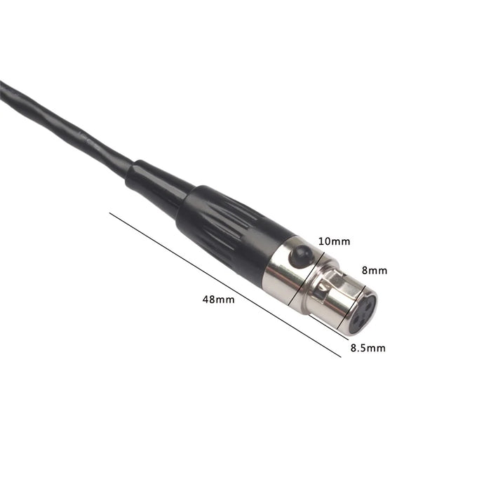 0.3m Mini XLR 3Pin Female to 3Pin Male Audio Adapter Cable Shielded Copper Microphone Connector Wire Cord - Black - 3