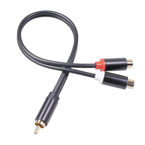 3686MFF-03 RCA Male to Dual RCA Female Audio Power Amplifier Adapter Cable Stereo Y Splitter Cord - 1