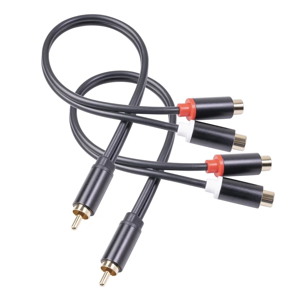 3686MFF-03 RCA Male to Dual RCA Female Audio Power Amplifier Adapter Cable Stereo Y Splitter Cord - 7