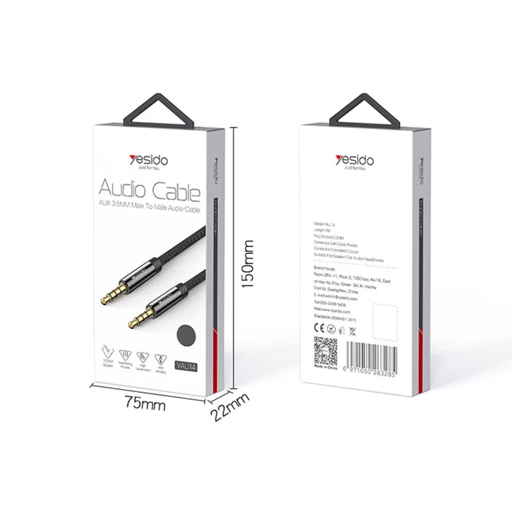 YESIDO 1m YAU14 3.5mm Male to Male Audio Cable for Car Stereo Phone Speaker MP3 Player - 6