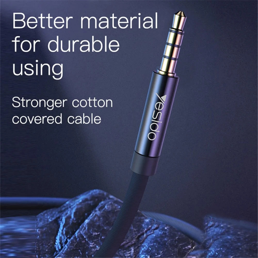 YESIDO 3m YAU16 Auxiliary Audio Cable Tangle-free 3.5mm Male to Male AUX Cord - 4