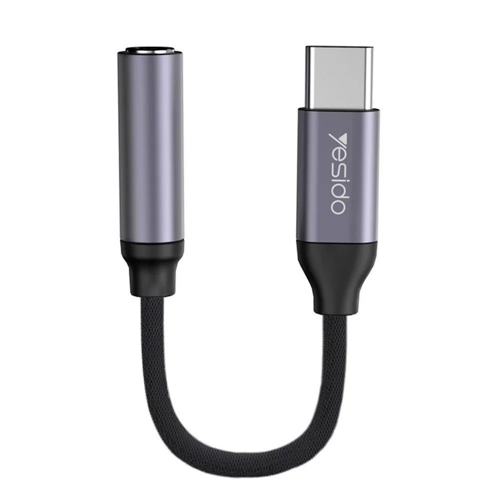 YESIDO YAU19 Type C to 3.5mm Female Headphone Jack Adapter USB C to Aux Audio Dongle Cable - 1