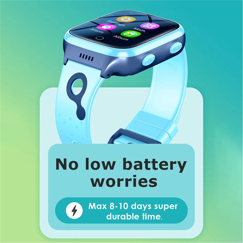 K9 4G 1.4 inch Touch Screen Kids WiFi Smart Watch Video Calling GPS Positioning Rechargeable Student Camera Watch - Blue - 4