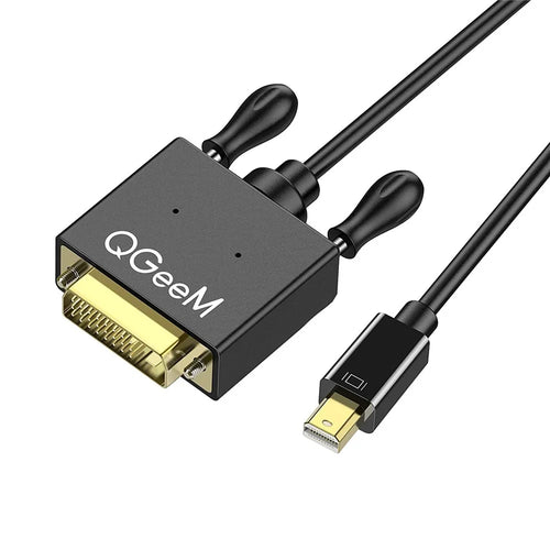 QGEEM QG-HD30 Mini DP to DVI Adapter Mini DisplayPort Male to DVI Male Computer Converter Cable Compatible with Thunderbolt 2 for MacBook Air/Pro/Monitor/Projector - 1