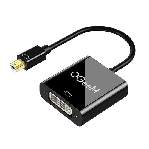 QGEEM QG-HD27 Mini DP to DVI Adapter Cable Mini DisplayPort Male to DVI Female Converter Compatible with MacBook Thunderbolt Port Monitor Projector - 1