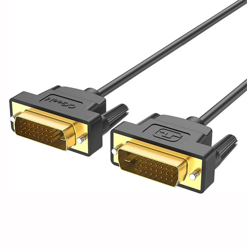 QGEEM QG-HD15 1m DVI to DVI Cable Male to Male Dual-Link DVI Cable Adapter Support 2560x1600/60Hz Compatible with DVI-D (24+1) - 1