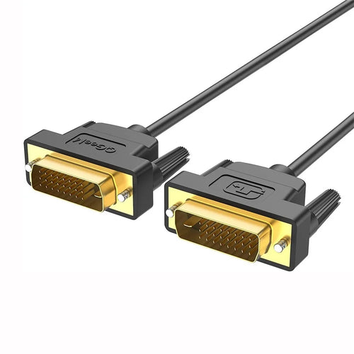 QGEEM QG-HD15 1.8m DVI Male to DVI Male Cable Adapter Dual-Link Cord Converter Support 2560x1600/60Hz Compatible with DVI-D (24+1) - 1