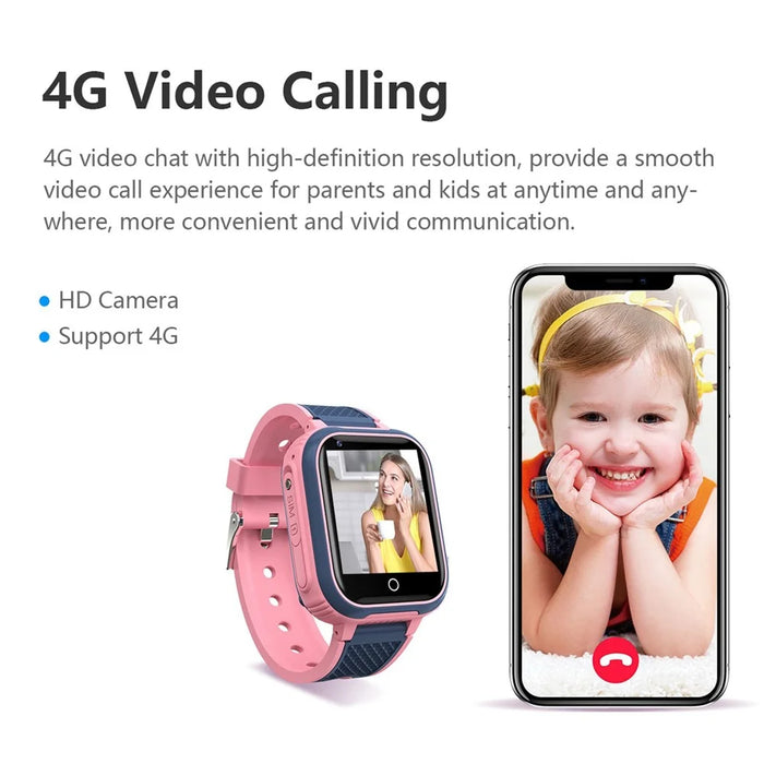 LT21 1.4-inch IPS Touch Screen Kids Camera Smart Watch Step Counter Waterproof 4G Sports Watch - Pink - 7
