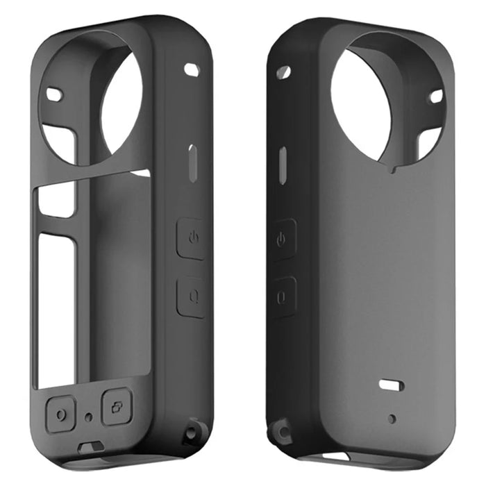 For Insta360 X3 Protective Cover, Panoramic Camera Scratch Resistant Soft Silicone Case - Black - 1